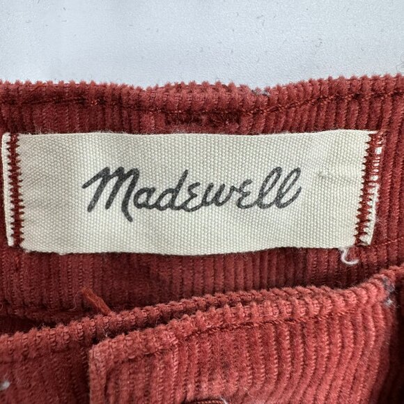 Madewell Cali Demi Boot Cut Corduroy Pants Jeans 24 Cropped High Rise Rust Red - Picture 4 of 11